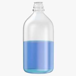 3D laboratory bottle large isopropanol