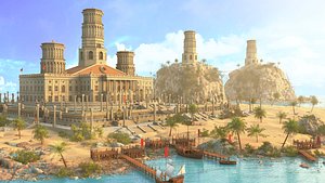 3D Fantasy Tropical Palace Environment