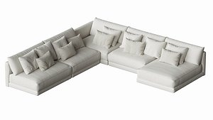 3D Blanche Katarina Corner Couch Sofa N2