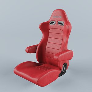 BRIDE EUROSTER II CRUZ Red Leather Seat 3D model