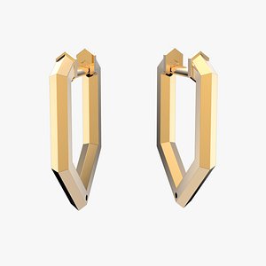3D Gold congo earring chains E30 3D print model