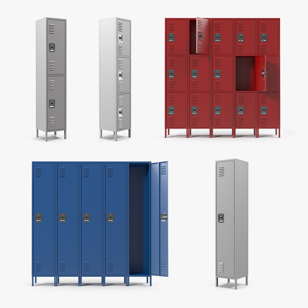 Steel Lockers Collection 3D model preview