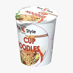 Noodles Cup 02 Low Poly 3D model