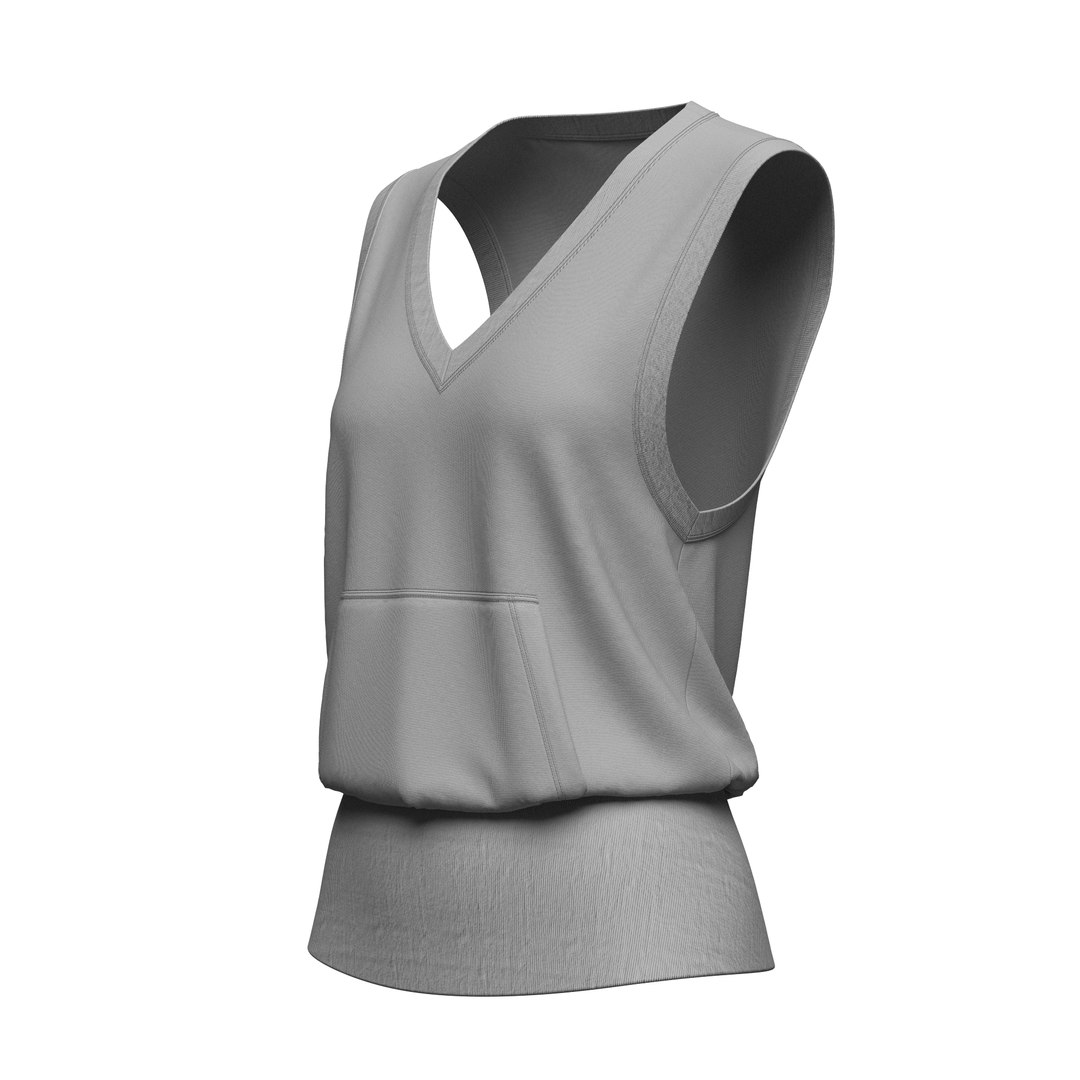 3D Female Sweat Vest Model - TurboSquid 2396487