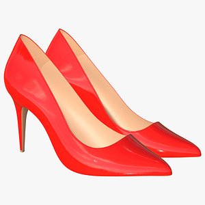 3D model Shiny Leather Womens Shoes High Heels