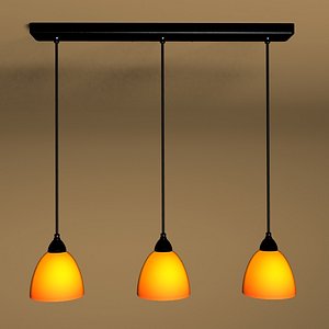 3-light black pendant ceiling light 3d model