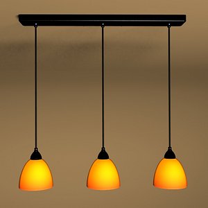 3-Light black pendant