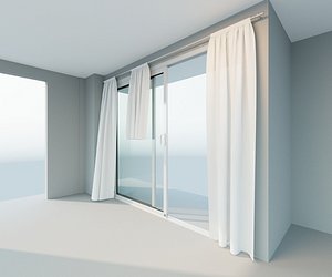 3 Animated curtain bundle for modern sliding doors