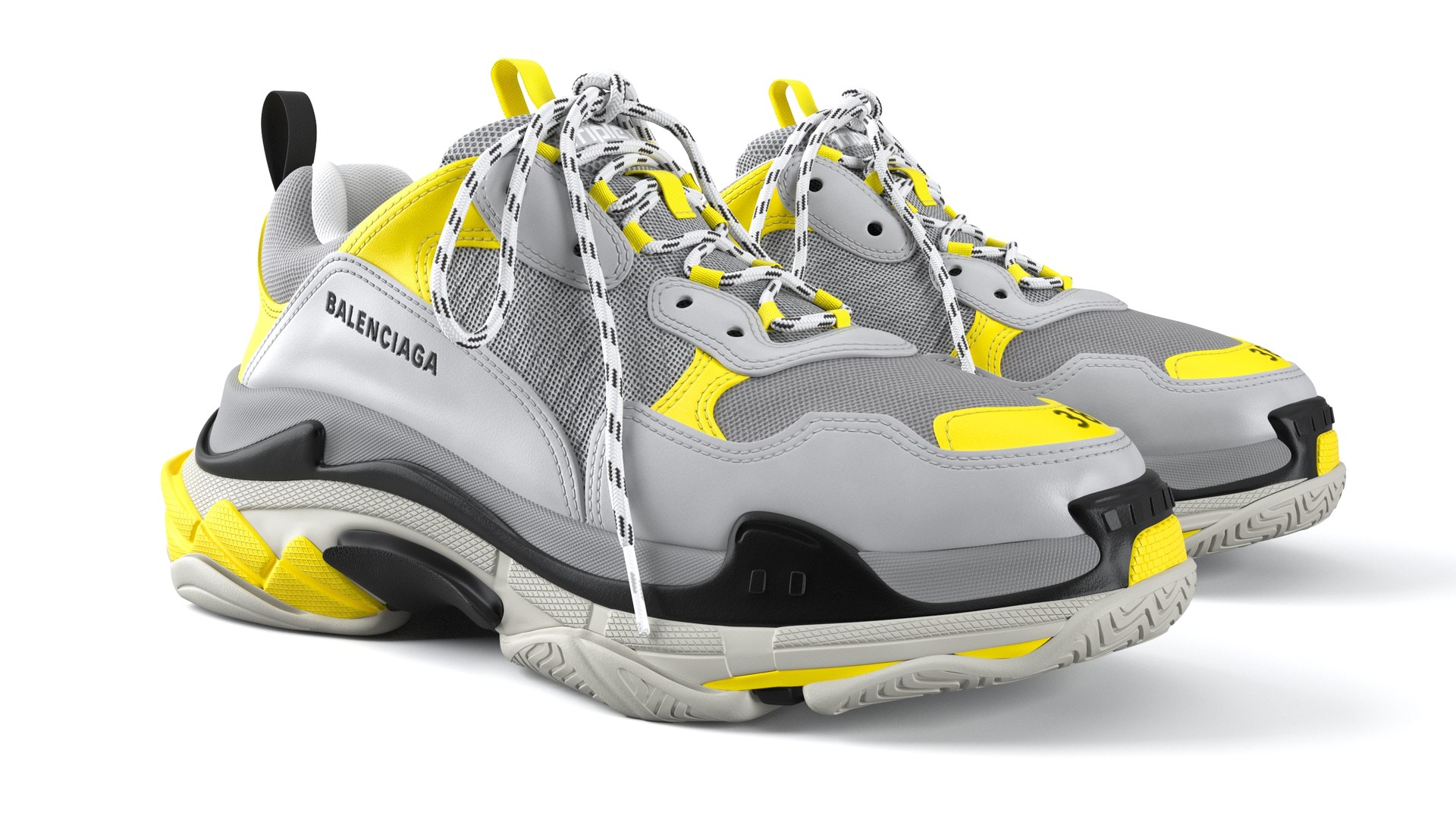 balenciaga triple s yellow grey