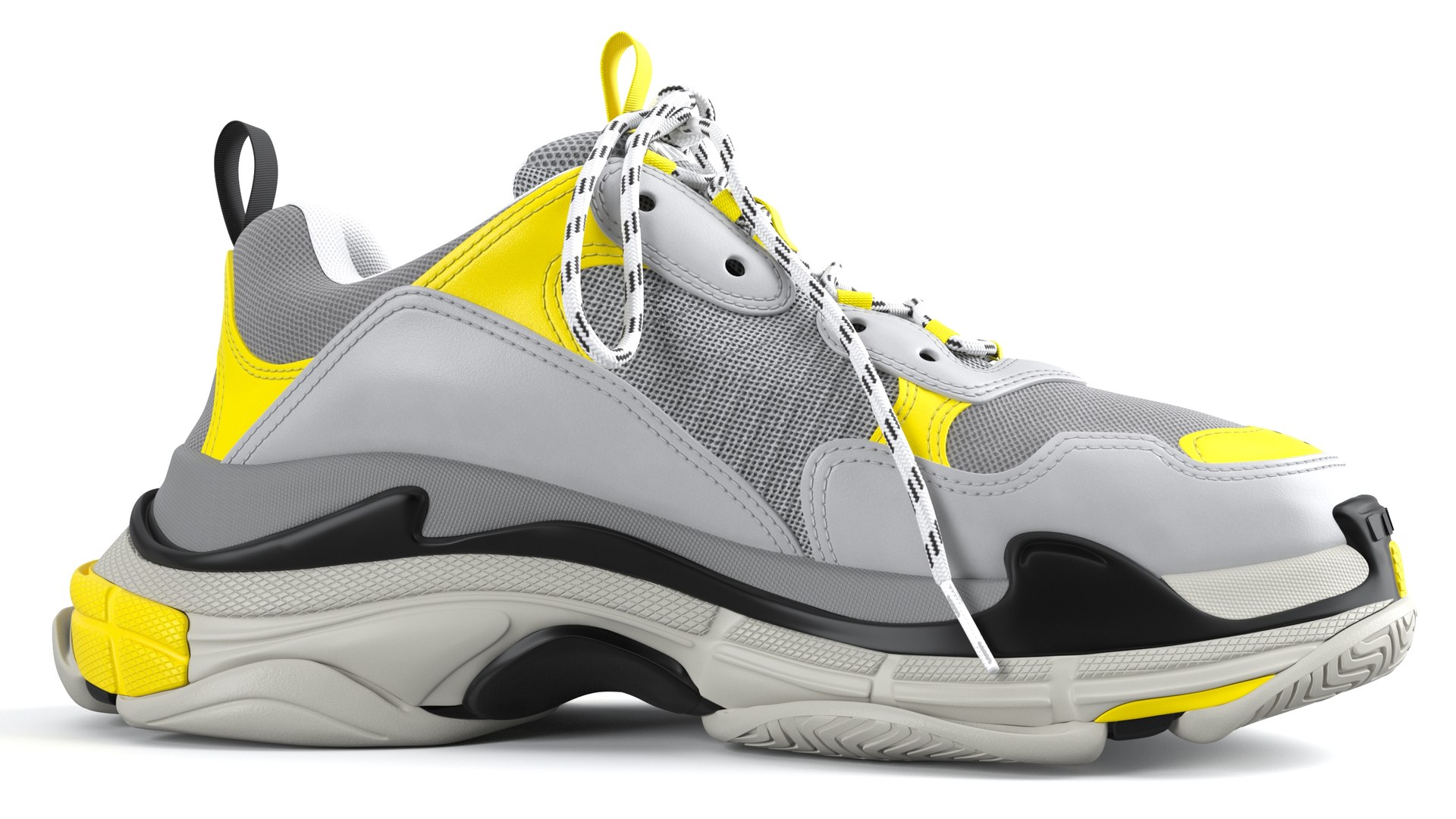 balenciaga triple s yellow grey