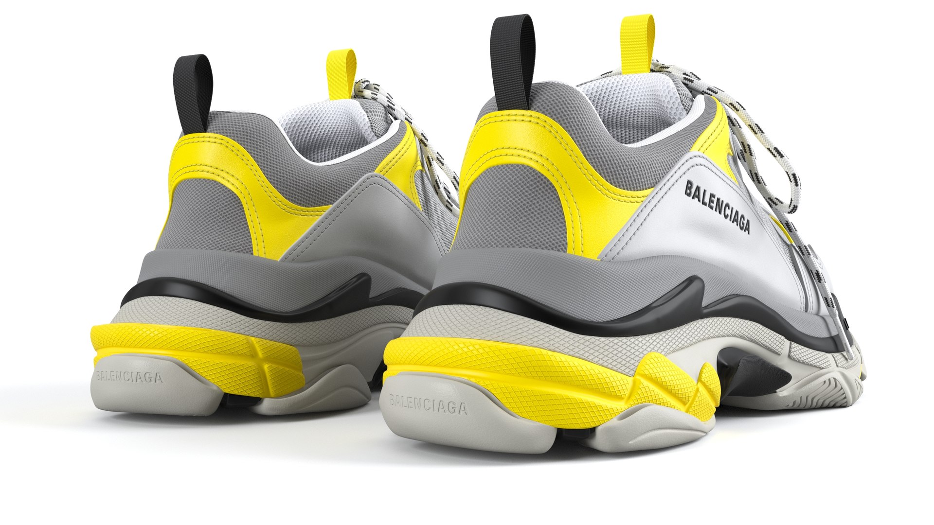balenciaga triple s yellow grey