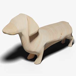 3D Dachshund Wooden model