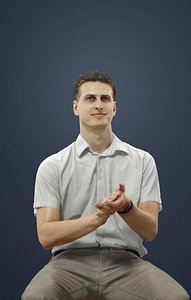 Romance Casual Man Sitting And Clapping
