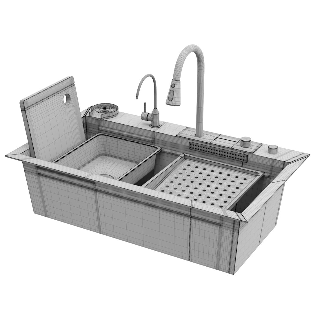 Ribanedy Kitchen Sink 3d Model Turbosquid 2060745