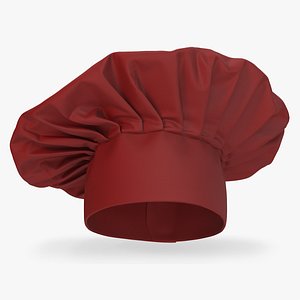 Red Chef Hat 3D model