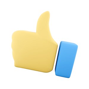 3D Flat Hand Like Icon model