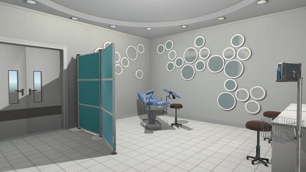modelo 3d Consultorio de ginecología - interior y utilería ...