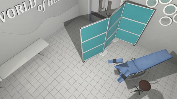 modelo 3d Consultorio de ginecología - interior y utilería ...