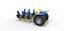 Pulling tractor with 6 engines V8 Scale 1 to 25