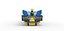 Pulling tractor with 6 engines V8 Scale 1 to 25