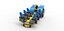 Pulling tractor with 6 engines V8 Scale 1 to 25