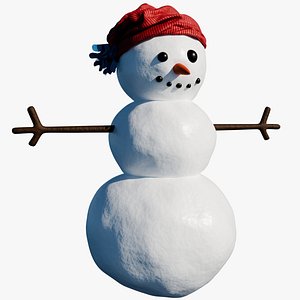 3D Stylized Snowman - Blender Rigged  Baked