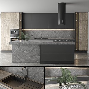 residential of modern kitchen set 3D model