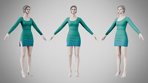 Dress 54 Pine Green 3D model