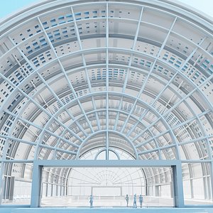 large architectural interior 3d model