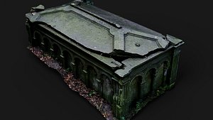 tomb stone abandoned forest crypt PBR photogrammetry 3D model