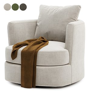 Zarren Upholstered Swivel Barrel Chair model