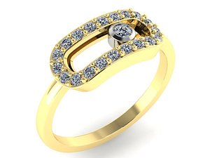 3D ring movable stones number