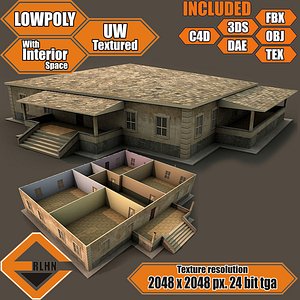 Lowpoly building with interior MBB06
