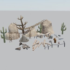 low poly desert  stuff