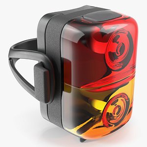 Compact Bike Tail Safety Light Red Yellow model