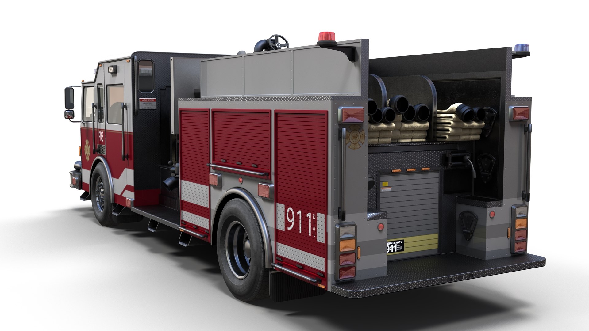 American Fire Truck pbr model - TurboSquid 2025758