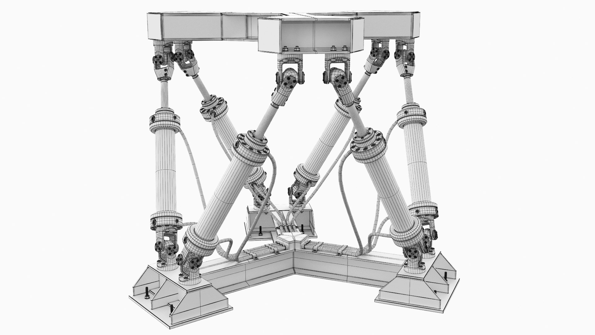 hexapod platform 3D model https://p.turbosquid.com/ts-thumb/MX/5nUjsO/n8MzdeoJ/wire_hexapod_2/jpg/1597221347/1920x1080/fit_q87/d7eeac85651c3aee62daf0557c62b50aaab4972b/wire_hexapod_2.jpg