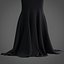 Robe sirène noire - robe de bal avec manche à volants