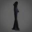 Robe sirène noire - robe de bal avec manche à volants