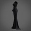 Robe sirène noire - robe de bal avec manche à volants