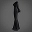 Robe sirène noire - robe de bal avec manche à volants