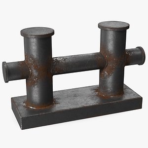 3D model Mooring Bollard Double Old