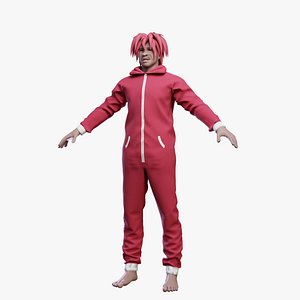 One Piece JumpSuit rigged 3d model