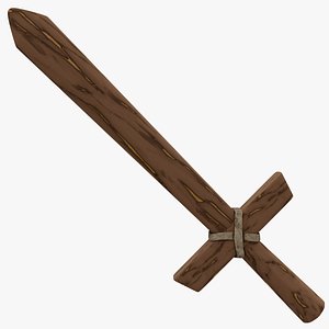 3D wooden sword
