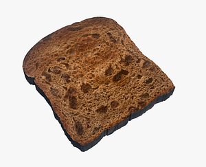 3D cinnamon bread food raisin model