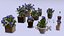 Flores de hortênsia de folha grande em vasos para Archivis Low-poly Modelo 3D