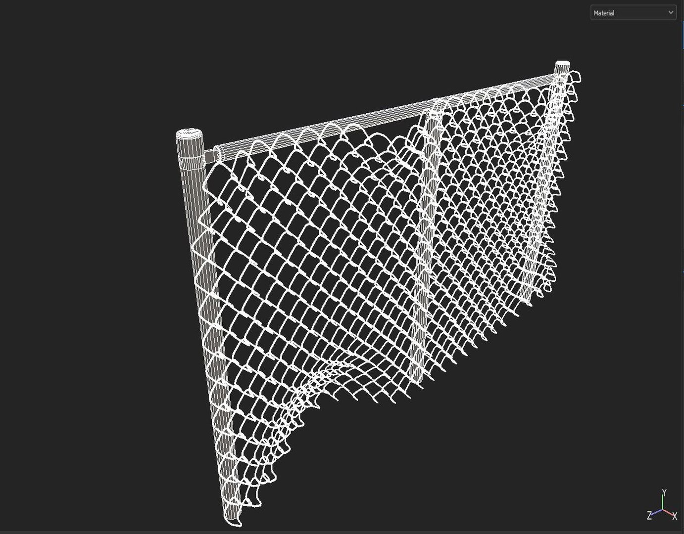 3D Damaged Chainlink Fence Model - TurboSquid 2344877