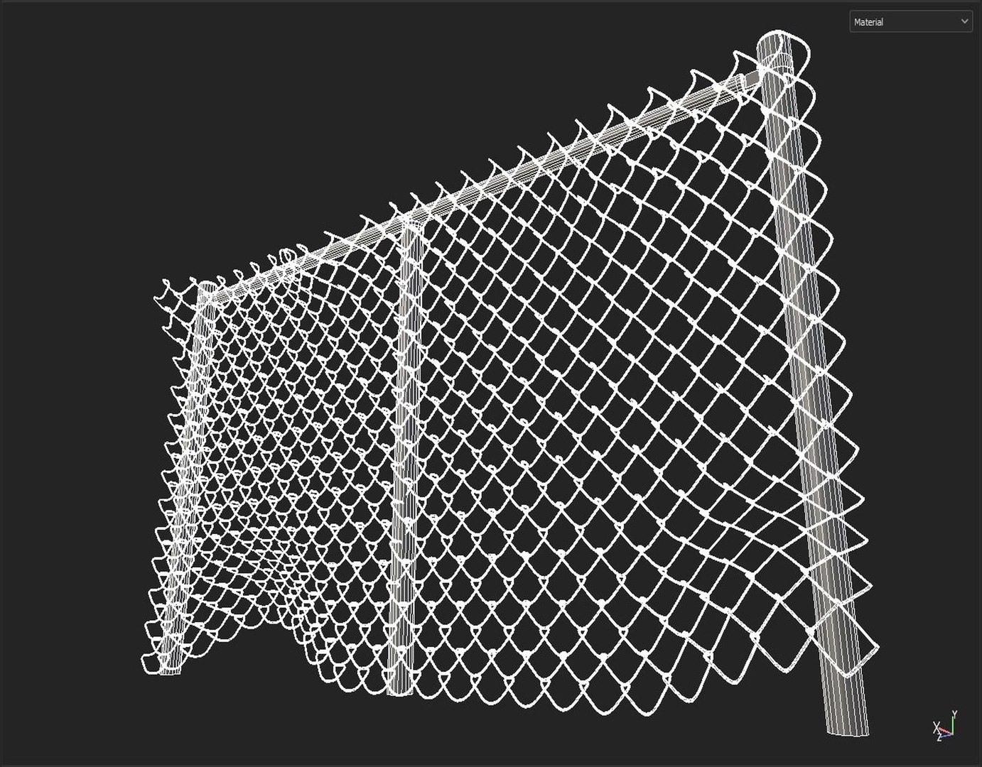 3D Damaged Chainlink Fence Model - TurboSquid 2344877