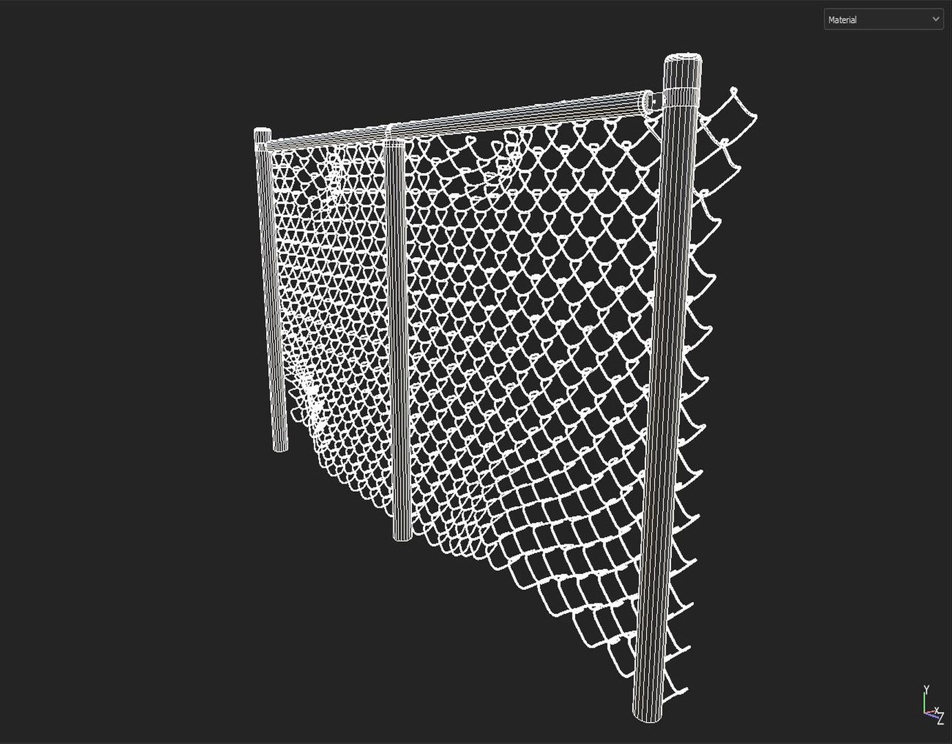 3D Damaged Chainlink Fence Model - TurboSquid 2344877