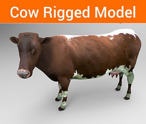 3D cow rigged model